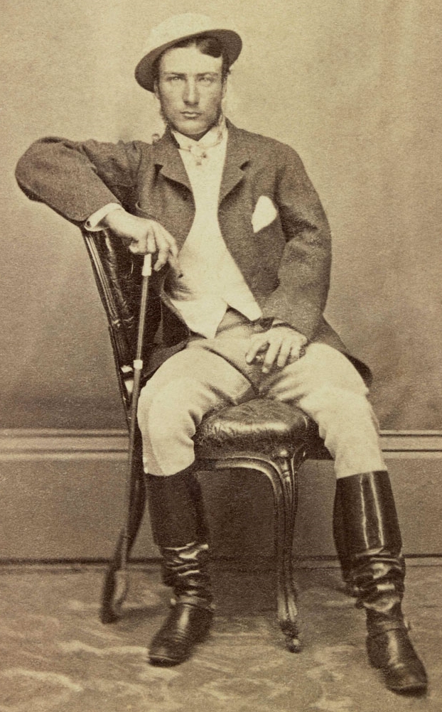 Australian writer Marcus Clarke wearing a cabbage tree hat, 1866