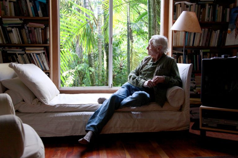 W.S. Merwin in his Library - Photo by Tom Sewell